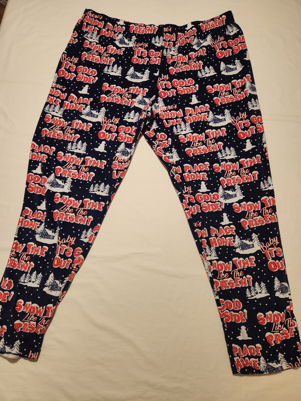 Holiday Time Women’s XL 16-18 Christmas Fleece Pajama Pants Snow Winter Print